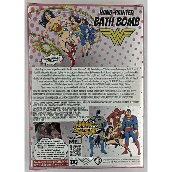 Wonder Woman 5.82 oz Watermelon Bubblegum Scented Bath Bomb - Picture 6 of 8